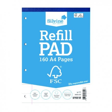Silvine Ruled 4 Hole Refill Pad A4 Pk5