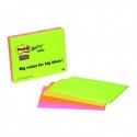 Post-it Neon S/Sticky Meeting Notes Pk4