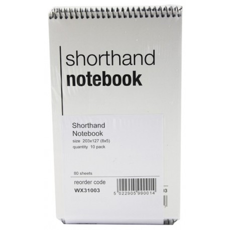 Spiral Shorthand Notebook 80Lf Pk10