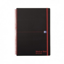 Black n Red Wiro Notebook A4 Feint Rcycd