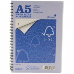 Silvine Enviro Wire Notebook A5 Pk5