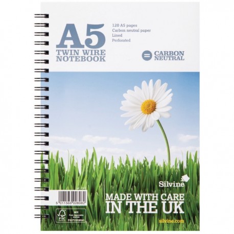Silvine Carbon Neutral Notebook A5 Pk5