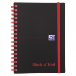 Black n Red Poly Wire A6 Ruled Notebook