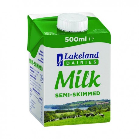Lakeland SEMI SKIMMED MILK 12X500ML