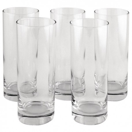 Clear Tall Tumbler Drinking Glass Pk6