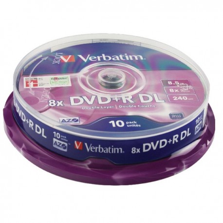Verbatim DVD+R 8X Dbl Lyr NonPrint 43666