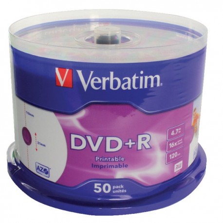 Verbatim DVD+R 16X 4.7GB Spindle 43512