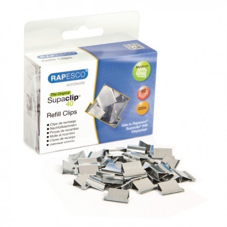 Rapesco Supaclip 40 Clip Stainless Pk200