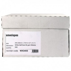 White Slf/Seal C5 Window Envelope Pk500