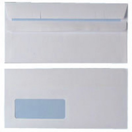 White DL Window Envelopes 90gsm S/Seal