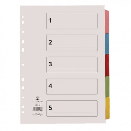 Concord 5-Pt Printed Subject Divider A4