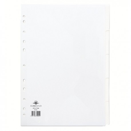Concord 5-Part Subject Divider Wht A4
