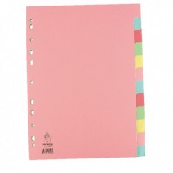 A4 Manilla 12-Pt Pink/Multi Tab Divider