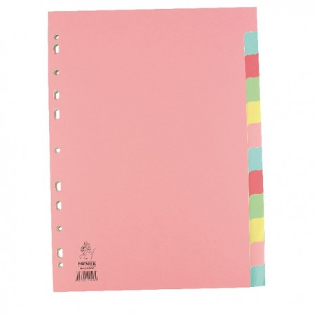 A4 Manilla 12-Pt Pink/Multi Tab Divider