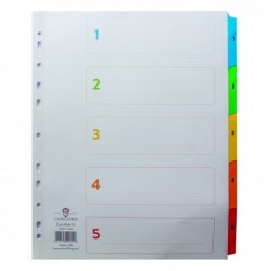 Concord Index 1-5 A4 Ex Wide Multi Tab