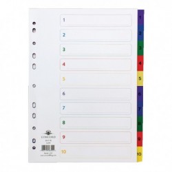 Concord 1-10 Index Multicolour A4