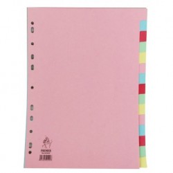 A4 Manilla Divider 15-Pt Pink/Multi Tabs