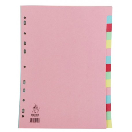 A4 Manilla Divider 15-Pt Pink/Multi Tabs
