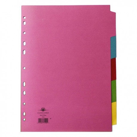 Concord 5-Part Subject Divider A4 Pk5