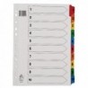 A4 Mylar Index 1-10 Multi-Colour