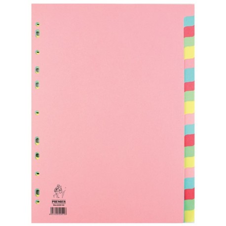 A4 Manilla Divider 20-Pt Pink/Multi Tabs