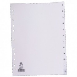 White A4 1-12 Index Dividers