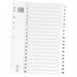 White A4 1-20 Mylar Index Dividers