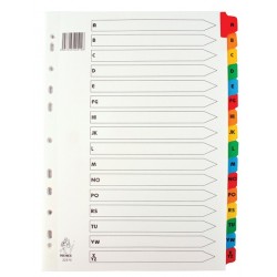 A4 Mylar A-Z Multi-Colour Index
