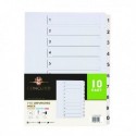 Concord 1-10 Divider Unpunch A4 Wht P10