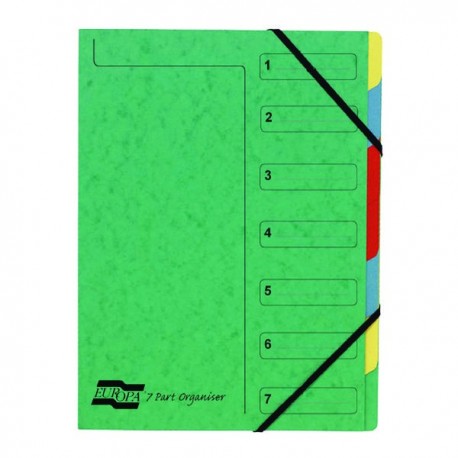 Europa 7-Part Organiser A4 Green