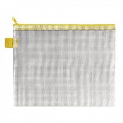 BDS Mesh Zip Bag 255x205mm Yellow Pk5