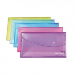 Rapesco Popper Wallet A5 Assorted Pk5