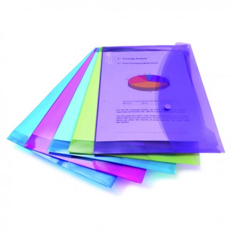 Rapesco Popper Wallet Fs Assorted Pk5