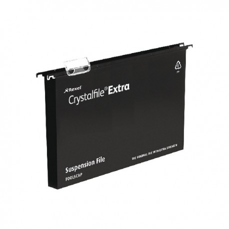 Rexel Crystalfile Ex Suspsn File Blk P25