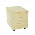 FF Serrion 3 Drawer Mobile Pedestal Oak