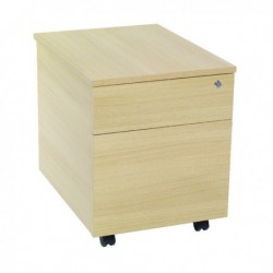 FF Serrion 2 Drawer Mobile Pedestal Oak