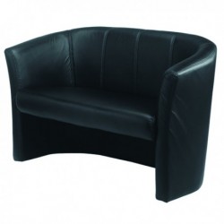 FF Avior Black 2 Seat Vinyl Tub Sofa