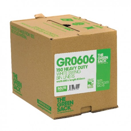 Green Sack Swing White Bin Liner Dispsr