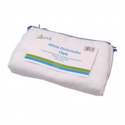 2Work 300x400mm White Dishcloth Pk10
