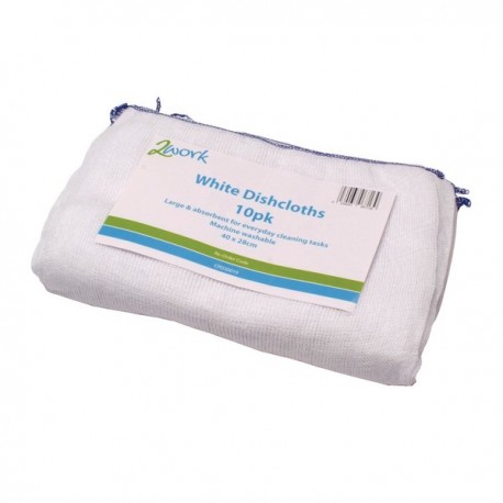 2Work 300x400mm White Dishcloth Pk10