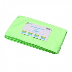 2Work Green 400mm Microfibre Cloth Pk10