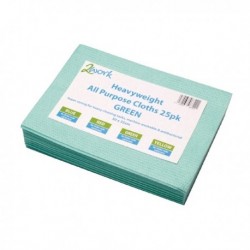 2Work Green Heavyweight Cloth Pk25