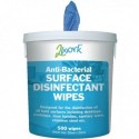2Work Disinfectant 500 Wipes Tub