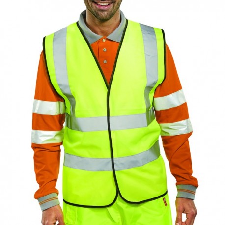 Hi-Viz Vest S/Yellow EN ISO 20471 Lge