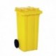 Yellow 2 Wheel Refuse Container 80 Ltr