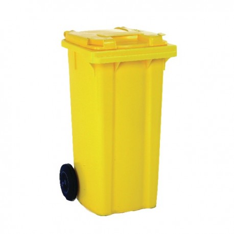 Yellow 2 Wheel Refuse Container 80 Ltr
