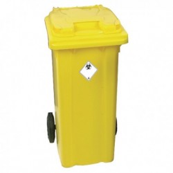 Yellow 2 Wheel Refuse Container 120 Ltr