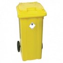 Yellow 2 Wheel Refuse Container 120 Ltr