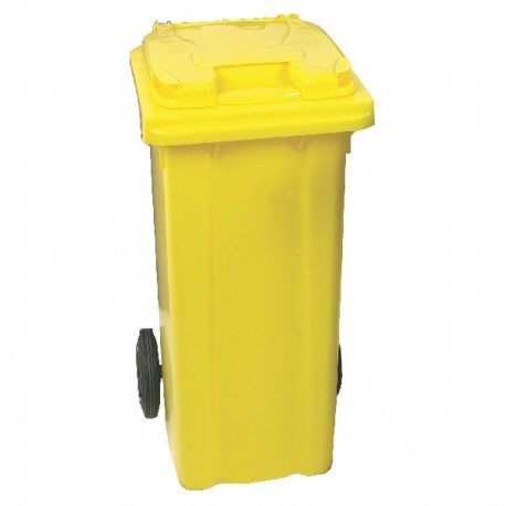 Yellow 2 Wheel Refuse Container 240 Ltr