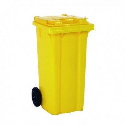 Yellow 2 Wheel Refuse Container 240 Ltr